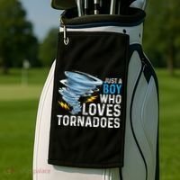 Just A Boy Who Loves Tornadoes Storm Weather Chaser Golf Towel thumb 2