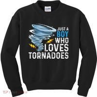 Just A Boy Who Loves Tornadoes Storm Weather Chaser Kids Sweatshirt thumb 0