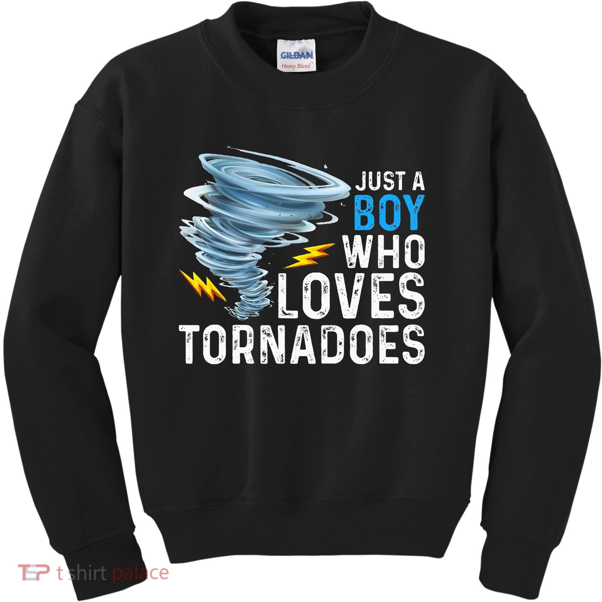 Just A Boy Who Loves Tornadoes Storm Weather Chaser Kids Sweatshirt