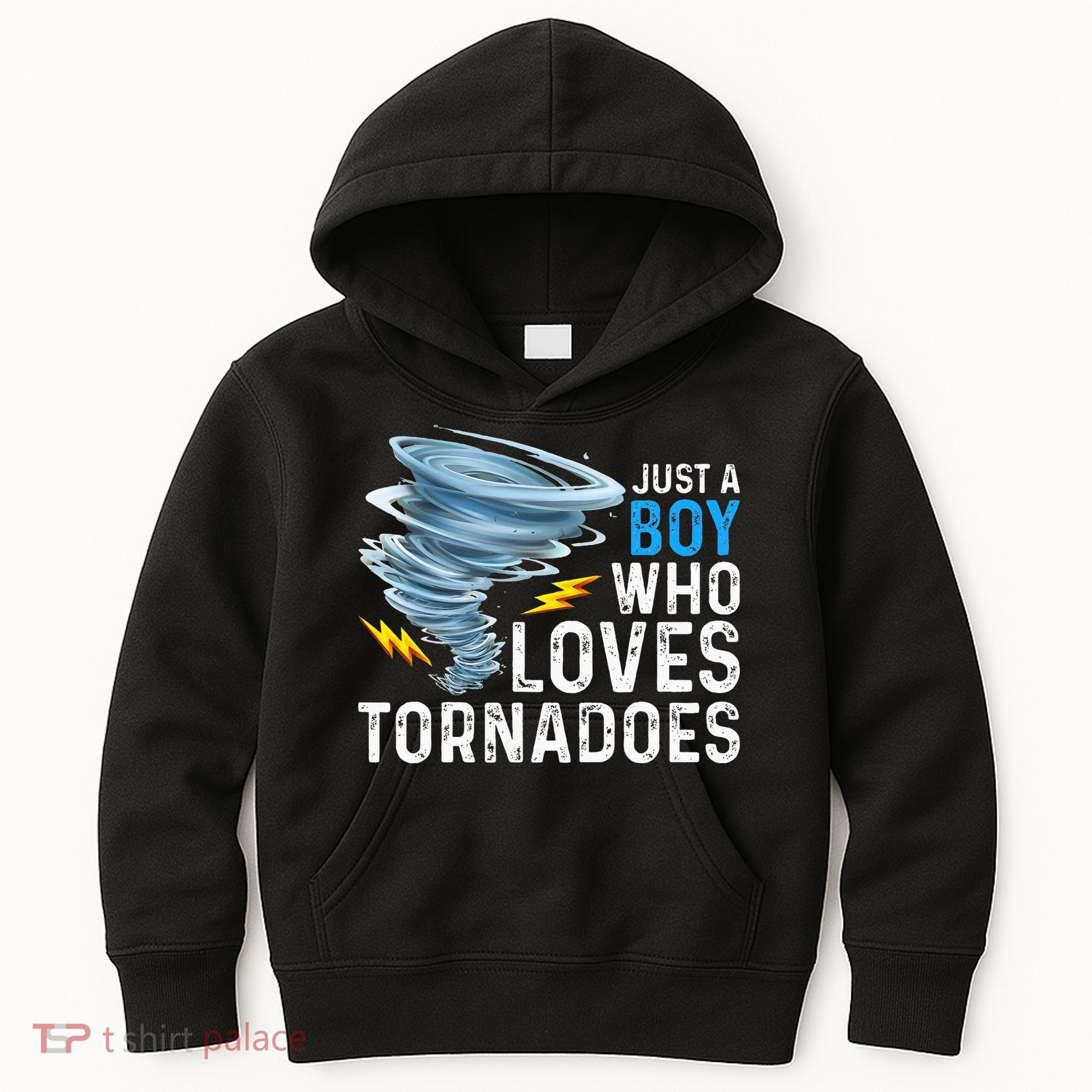 Just A Boy Who Loves Tornadoes Storm Weather Chaser Kids Hoodie