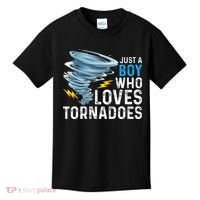 Just A Boy Who Loves Tornadoes Storm Weather Chaser Kids T-Shirt thumb 0