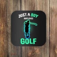 Just A Boy Who Loves Golf Club Golfer Coaster thumb 0