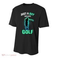 Just A Boy Who Loves Golf Club Golfer Youth Performance Sprint T-Shirt thumb 0
