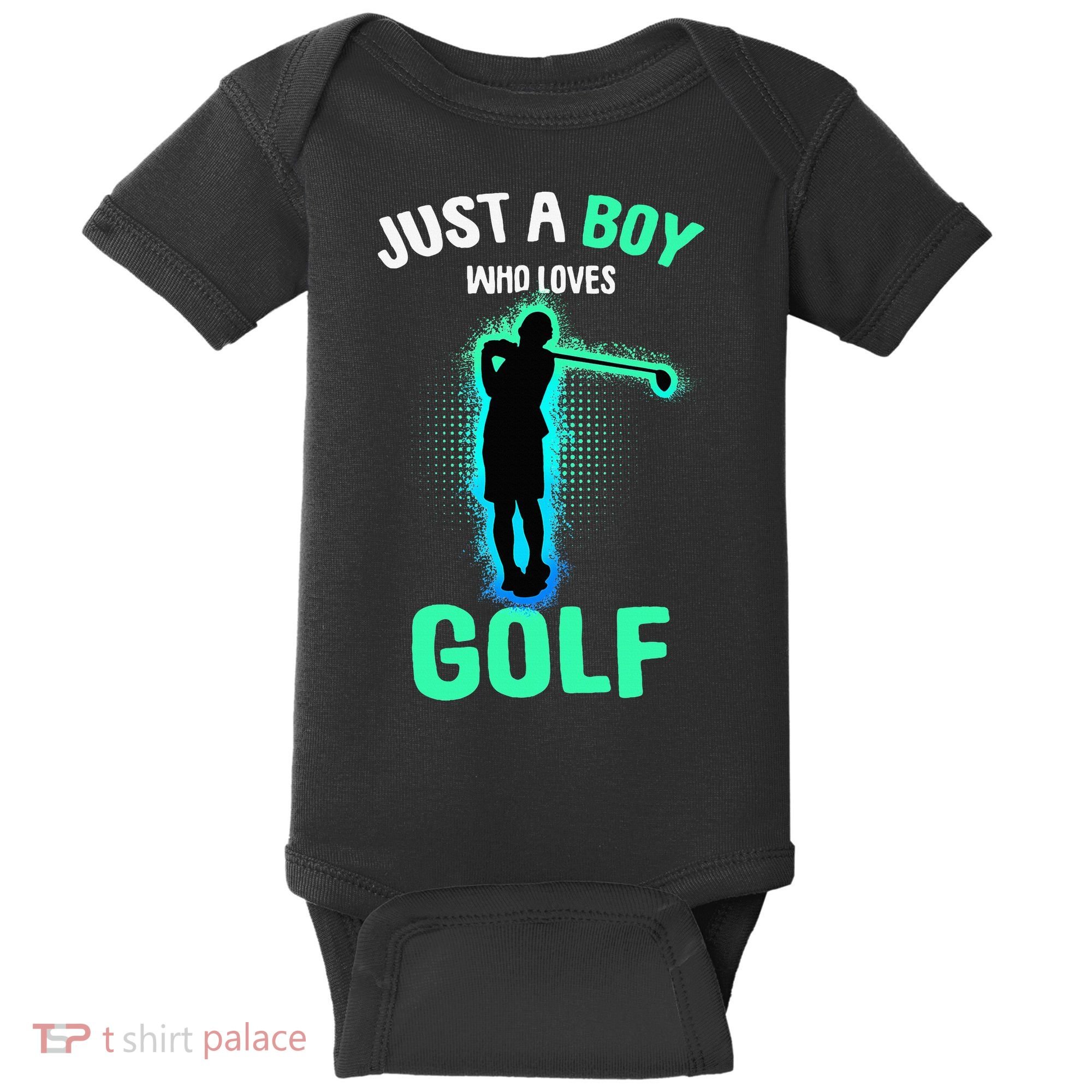 Just A Boy Who Loves Golf Club Golfer Baby Bodysuit