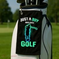 Just A Boy Who Loves Golf Club Golfer Golf Towel thumb 2