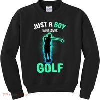 Just A Boy Who Loves Golf Club Golfer Kids Sweatshirt thumb 0