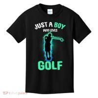 Just A Boy Who Loves Golf Club Golfer Kids T-Shirt thumb 0