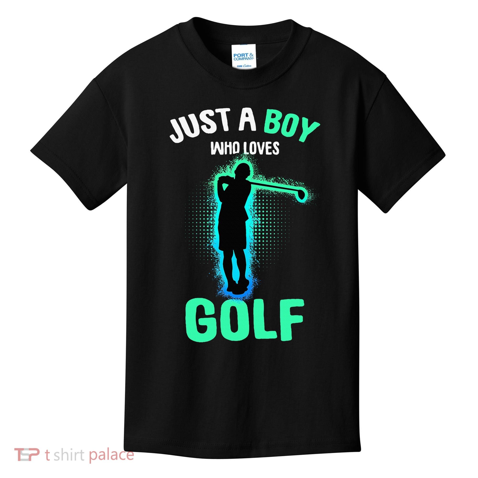 Just A Boy Who Loves Golf Club Golfer Kids T-Shirt