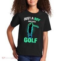 Just A Boy Who Loves Golf Club Golfer Kids T-Shirt thumb 2