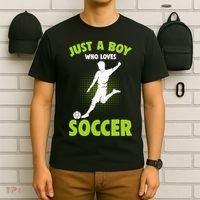 Just A Boy Who Loves Soccer Gift T-Shirt thumb 6
