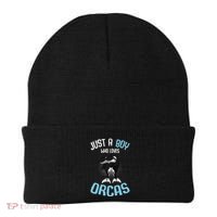 Just A Boy Who Loves Orcas Killer Whale Beanie thumb 0