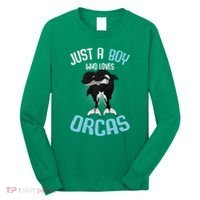 Just A Boy Who Loves Orcas Killer Whale Long Sleeve Shirt thumb 0