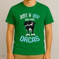Just A Boy Who Loves Orcas Killer Whale T-Shirt thumb 3
