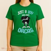 Just A Boy Who Loves Orcas Killer Whale T-Shirt thumb 4