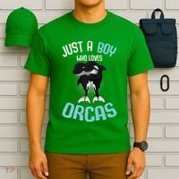 Just A Boy Who Loves Orcas Killer Whale T-Shirt thumb 6
