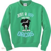 Just A Boy Who Loves Orcas Killer Whale Kids Sweatshirt thumb 0