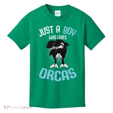 Just A Boy Who Loves Orcas Killer Whale Kids T-Shirt