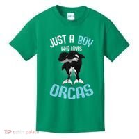 Just A Boy Who Loves Orcas Killer Whale Kids T-Shirt thumb 0