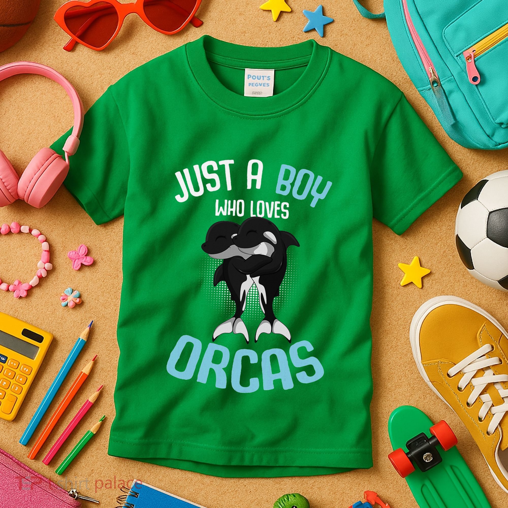 Just A Boy Who Loves Orcas Killer Whale Kids T-Shirt