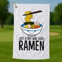 Just A Boy Who Loves Ramen Golf Towel thumb 1