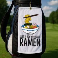 Just A Boy Who Loves Ramen Golf Towel thumb 2