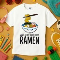 Just A Boy Who Loves Ramen Kids T-Shirt thumb 3
