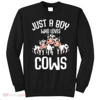 Just A Boy Who Loves Cows Farmers Cow Sweatshirt thumb 0