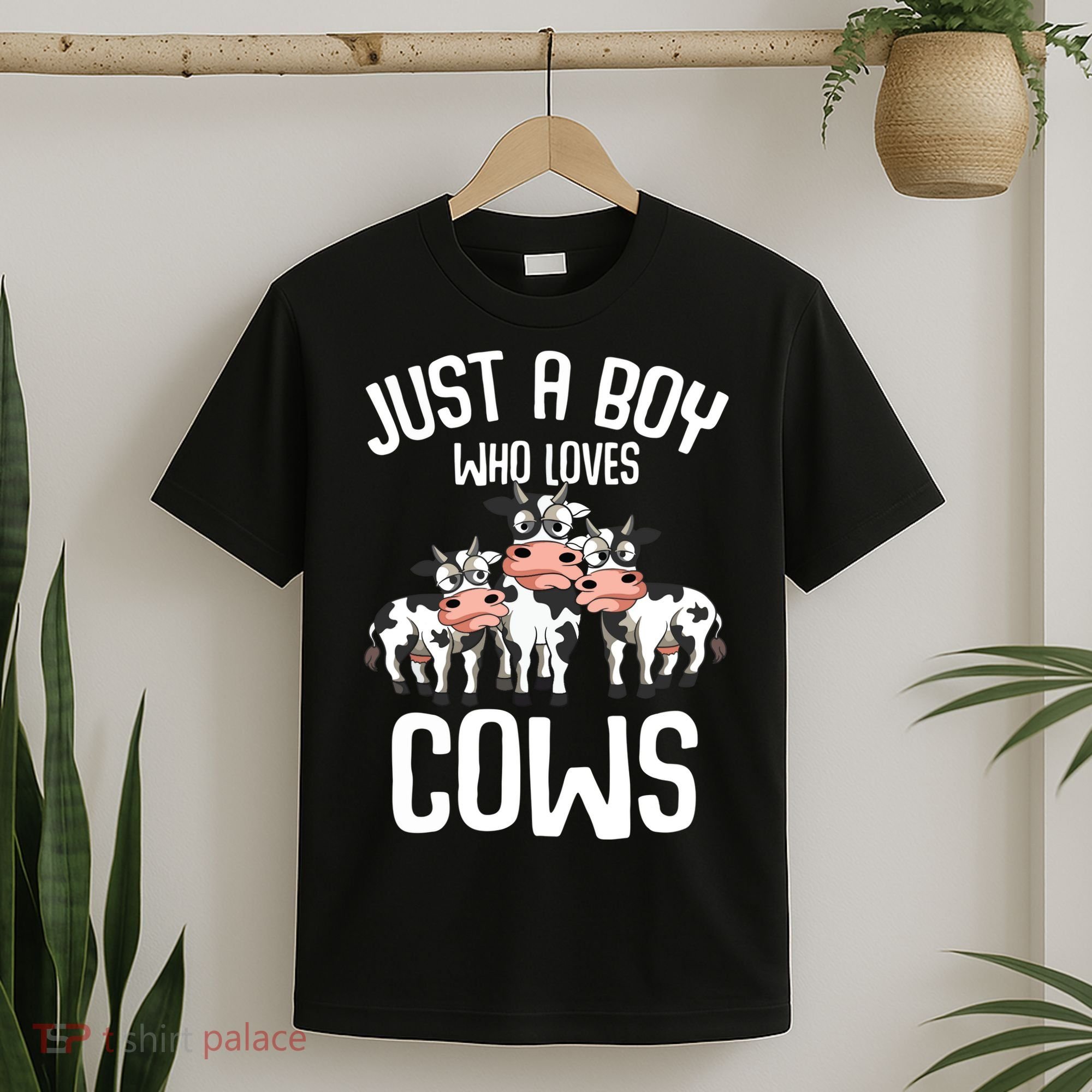 Just A Boy Who Loves Cows Farmers Cow T-Shirt