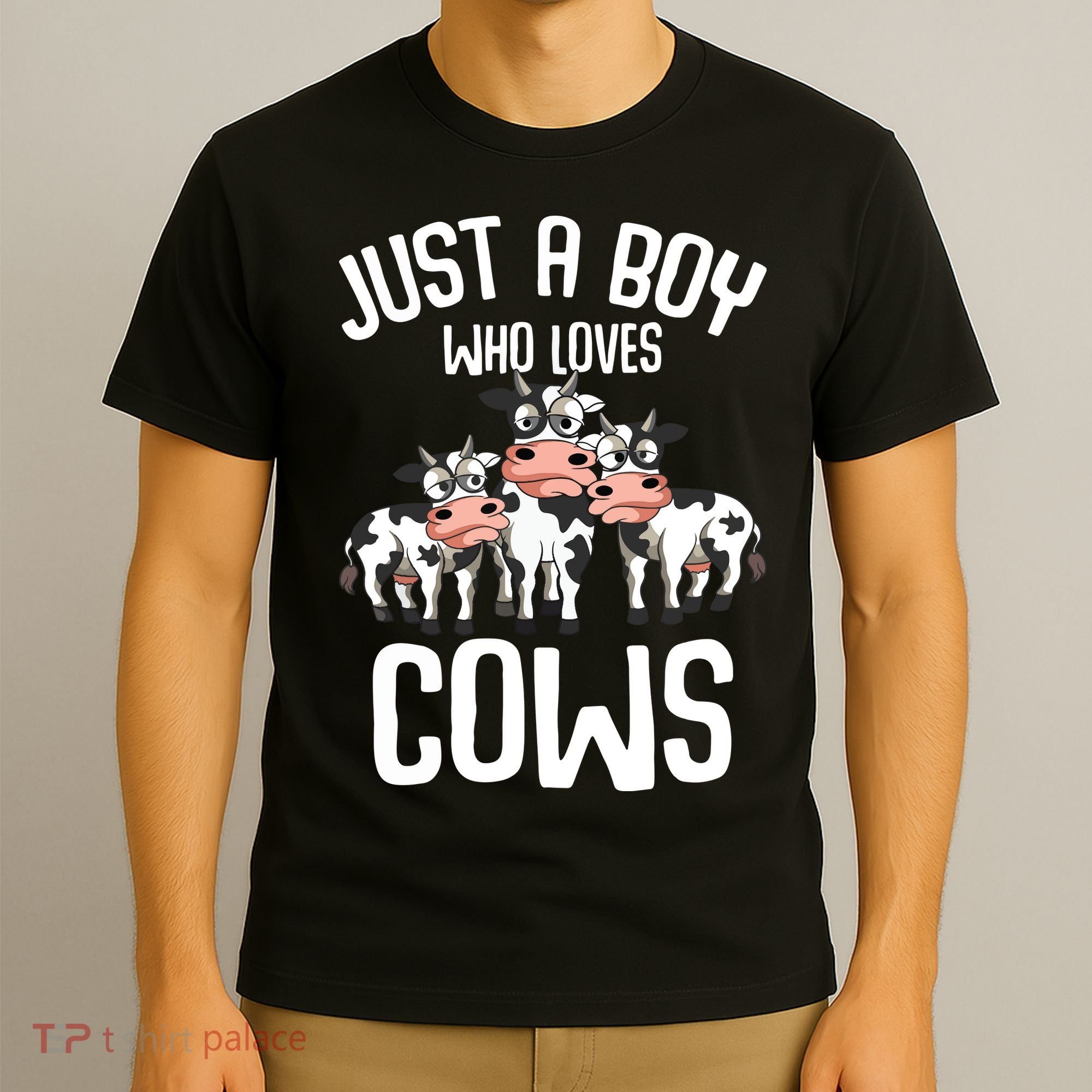 Just A Boy Who Loves Cows Farmers Cow T-Shirt