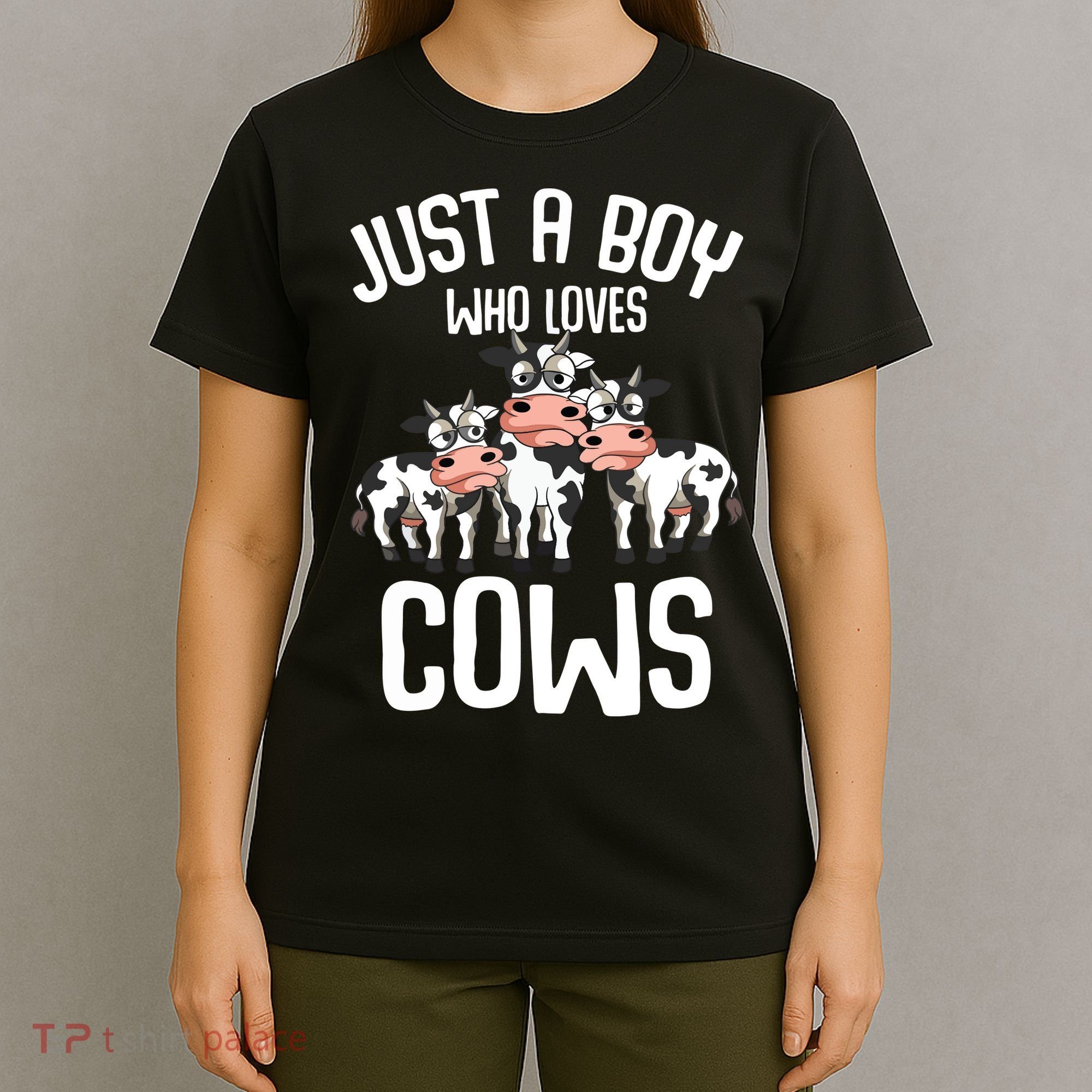 Just A Boy Who Loves Cows Farmers Cow T-Shirt