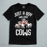 Just A Boy Who Loves Cows Farmers Cow T-Shirt thumb 5