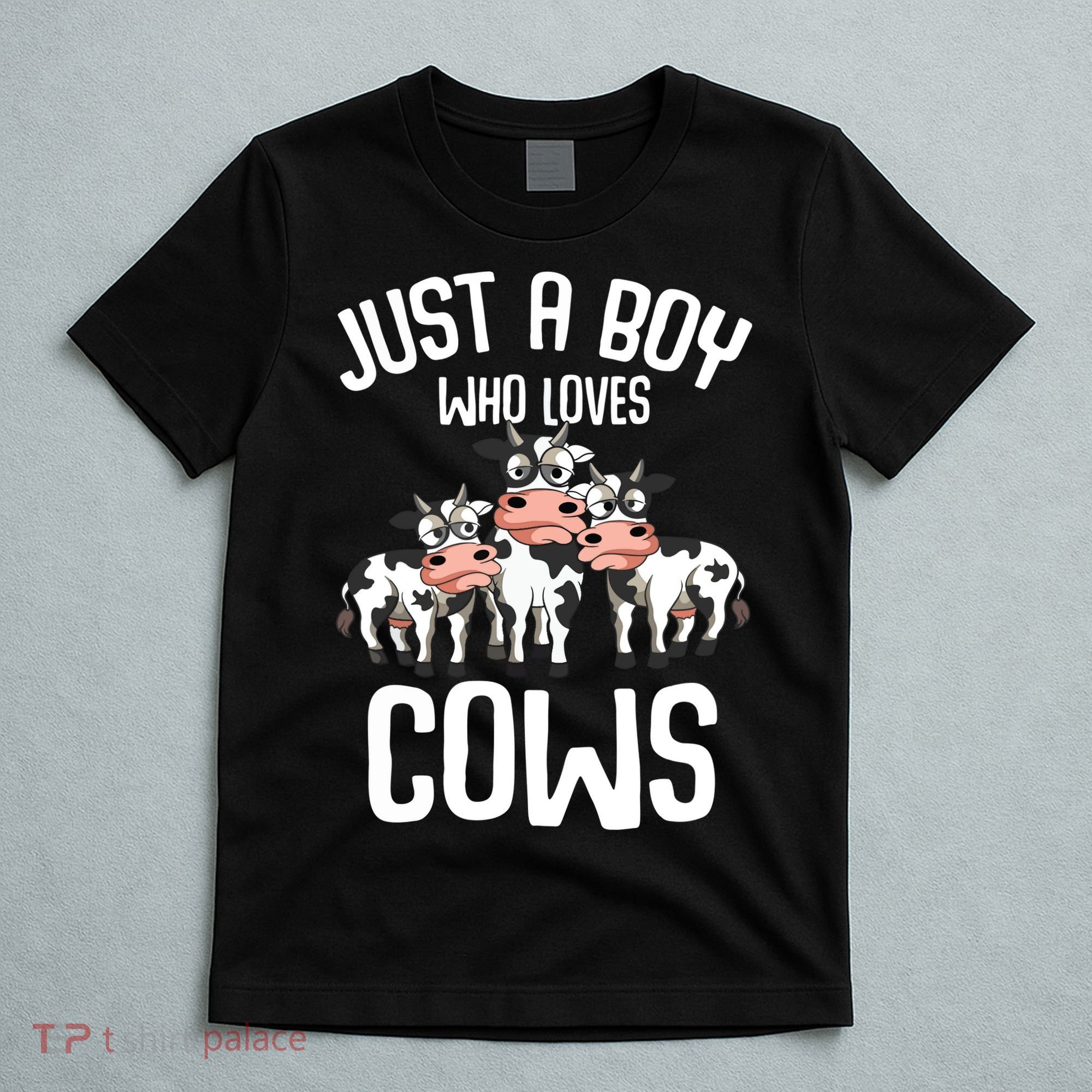 Just A Boy Who Loves Cows Farmers Cow T-Shirt