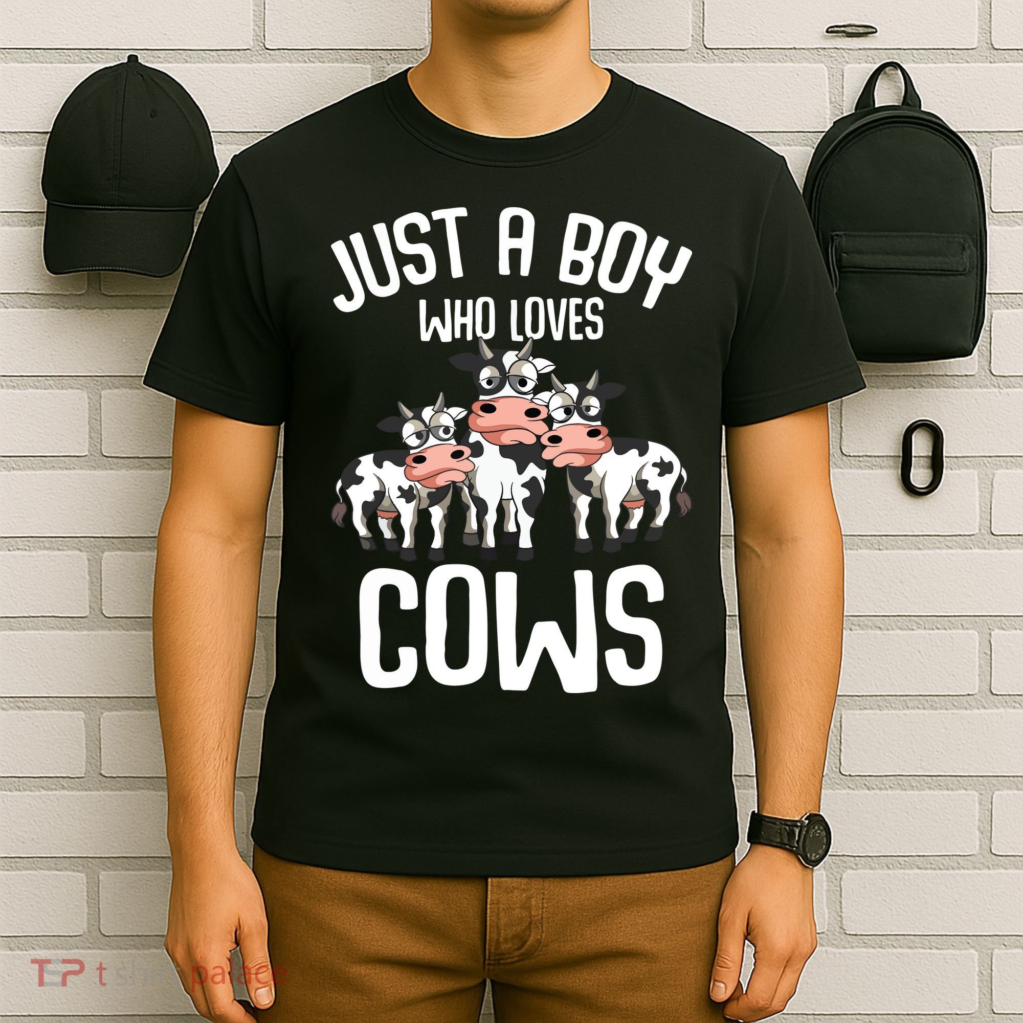 Just A Boy Who Loves Cows Farmers Cow T-Shirt