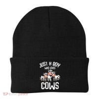 Just A Boy Who Loves Cows Farmers Cow Beanie thumb 0