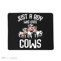 Just A Boy Who Loves Cows Farmers Cow Mousepad thumb 0