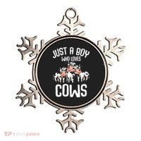 Just A Boy Who Loves Cows Farmers Cow Ornament thumb 0