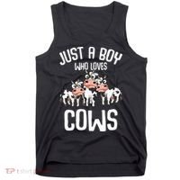 Just A Boy Who Loves Cows Farmers Cow Tank Top thumb 0