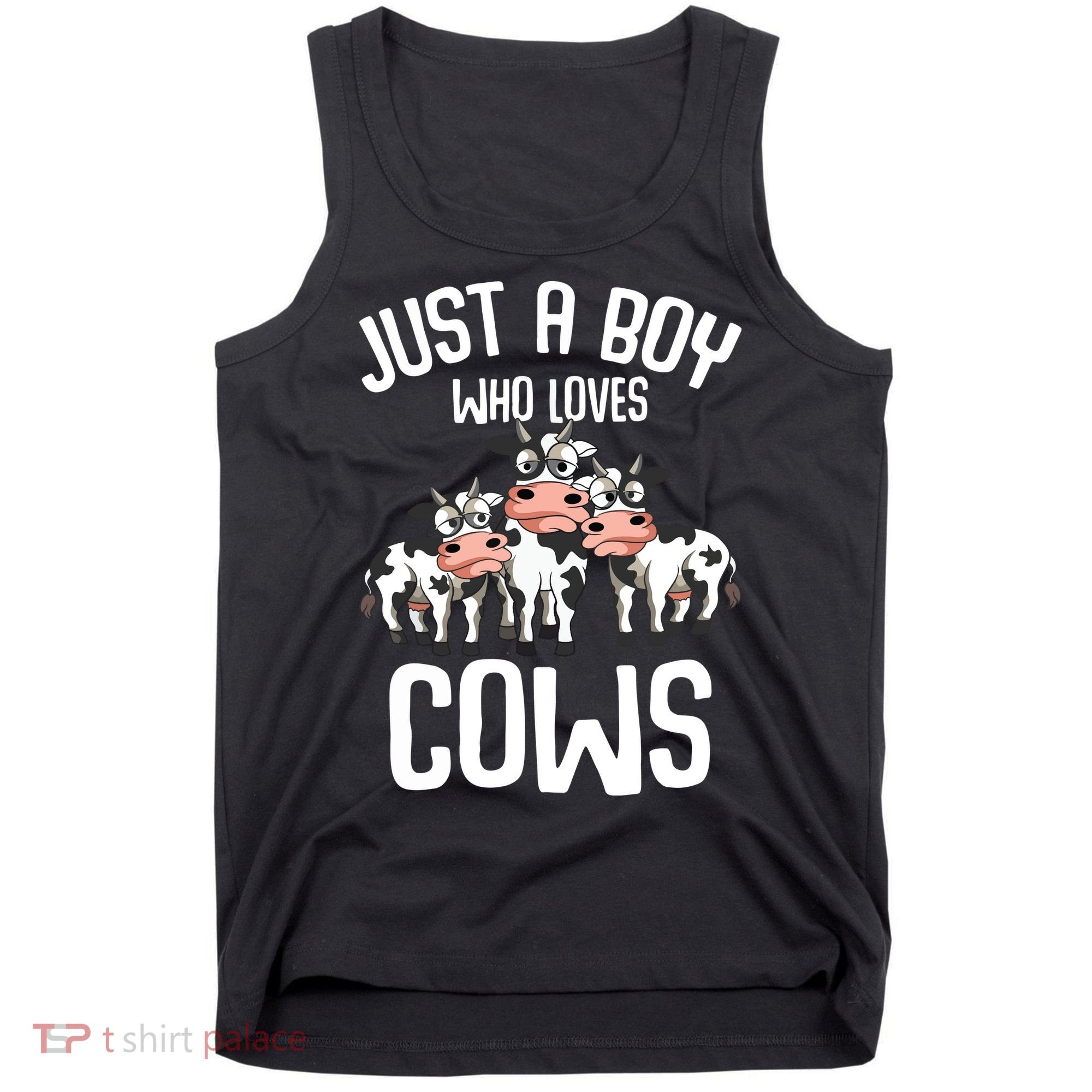 Just A Boy Who Loves Cows Farmers Cow Tank Top