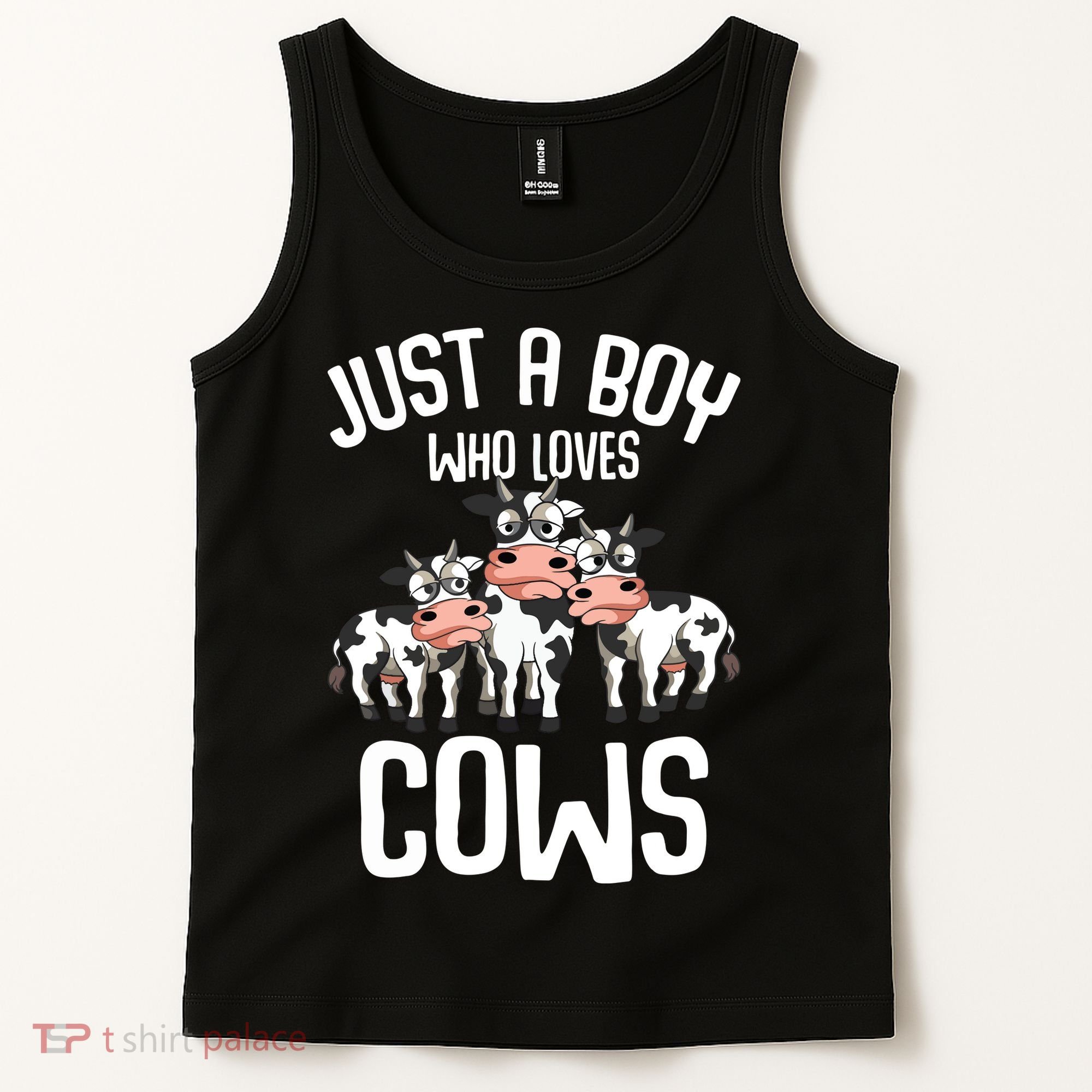 Just A Boy Who Loves Cows Farmers Cow Tank Top