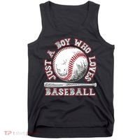 Just A Boy Who Loves Baseball Tank Top thumb 0