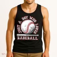 Just A Boy Who Loves Baseball Tank Top thumb 3