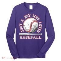 Just A Boy Who Loves Baseball Long Sleeve Shirt thumb 0