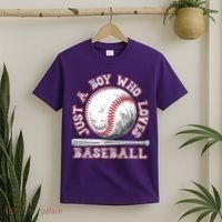 Just A Boy Who Loves Baseball T-Shirt thumb 2