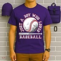 Just A Boy Who Loves Baseball T-Shirt thumb 6