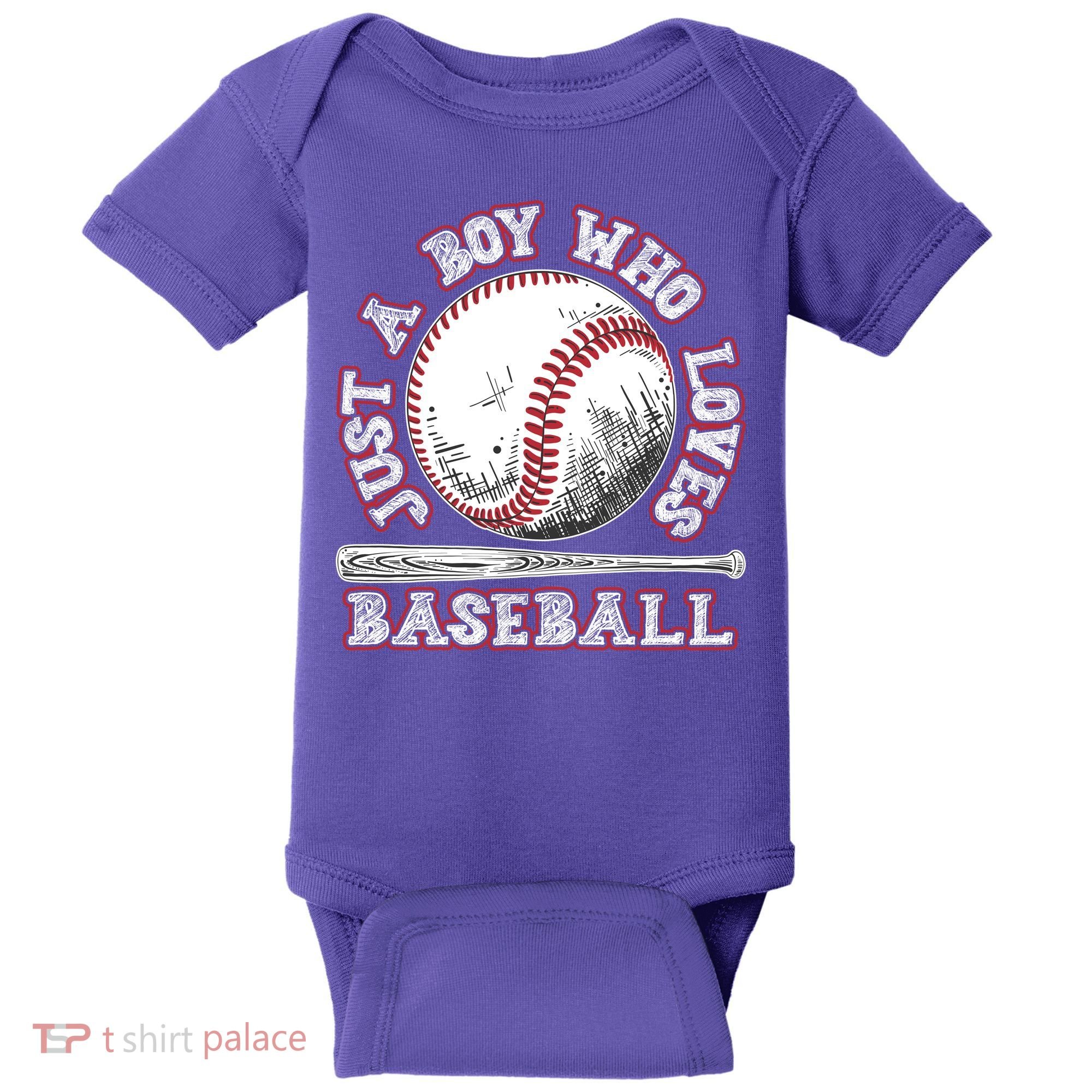 Just A Boy Who Loves Baseball Baby Bodysuit