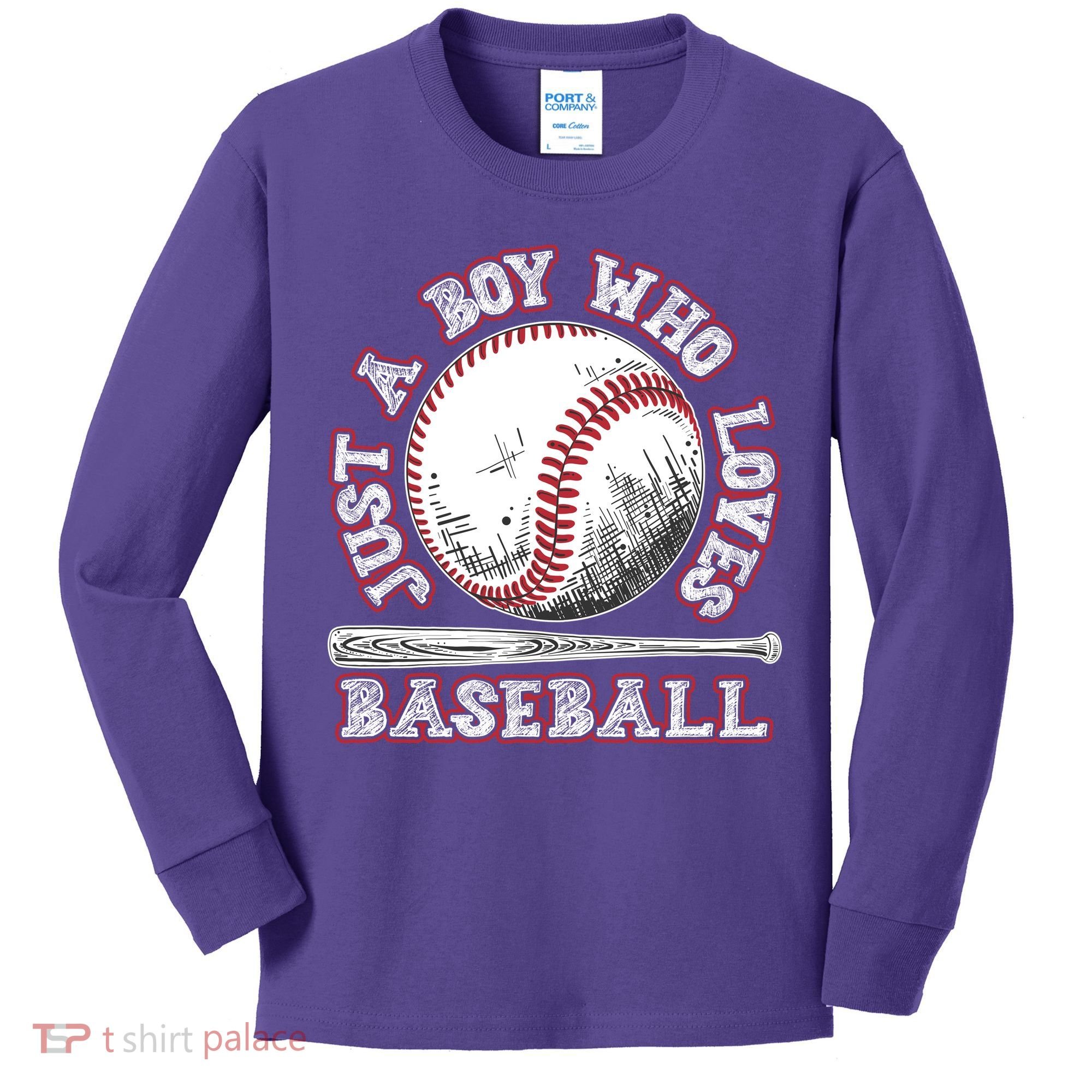 Just A Boy Who Loves Baseball Kids Long Sleeve Shirt