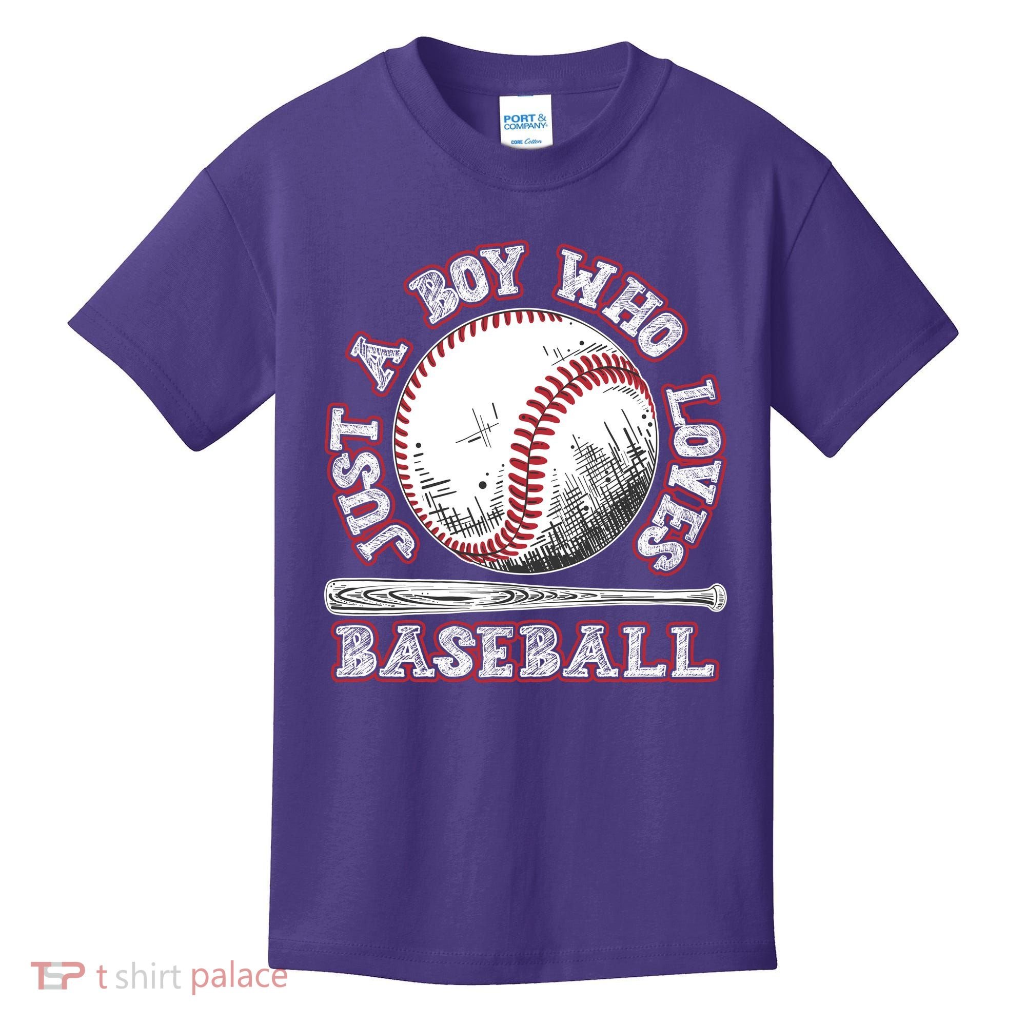 Just A Boy Who Loves Baseball Kids T-Shirt