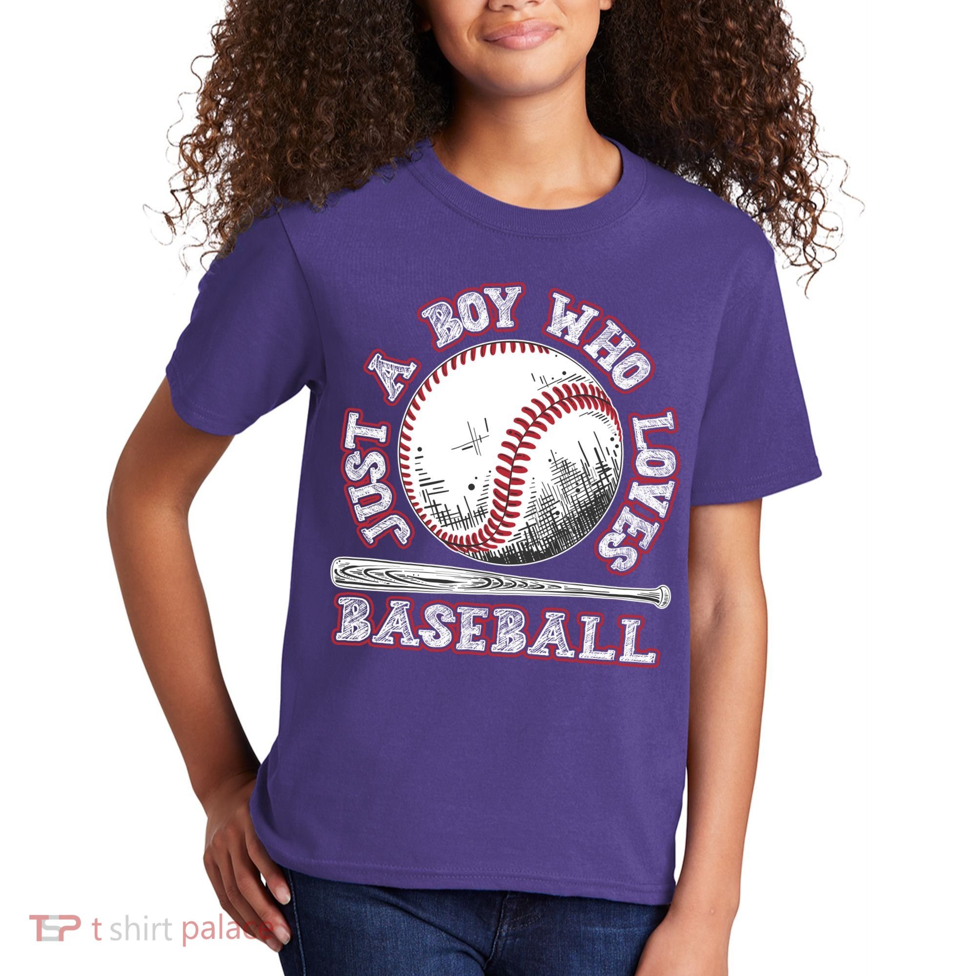 Just A Boy Who Loves Baseball Kids T-Shirt