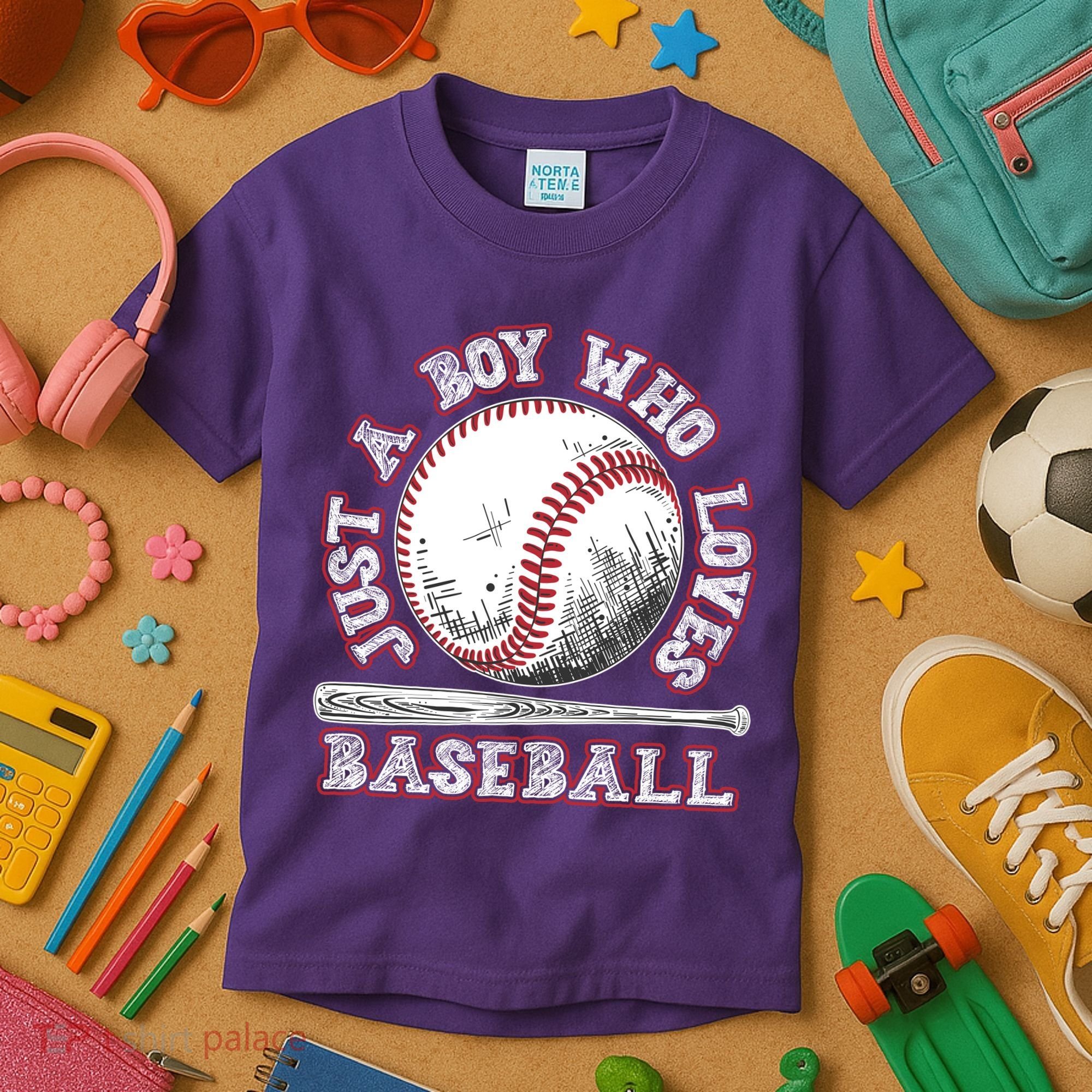 Just A Boy Who Loves Baseball Kids T-Shirt