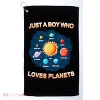 Just A Boy Who Loves Planets Golf Towel thumb 0